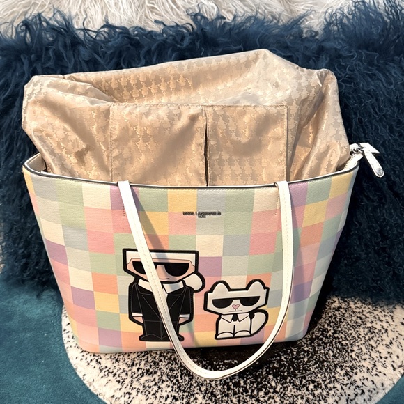 Karl Lagerfeld Paris Large Zip Top Tote style Shoulder Bag - Picture 15 of 16